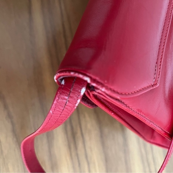 VINTAGE Red Envelope Style Shoulder Bag Clutch Bag Day to Night Business Office - Picture 14 of 16
